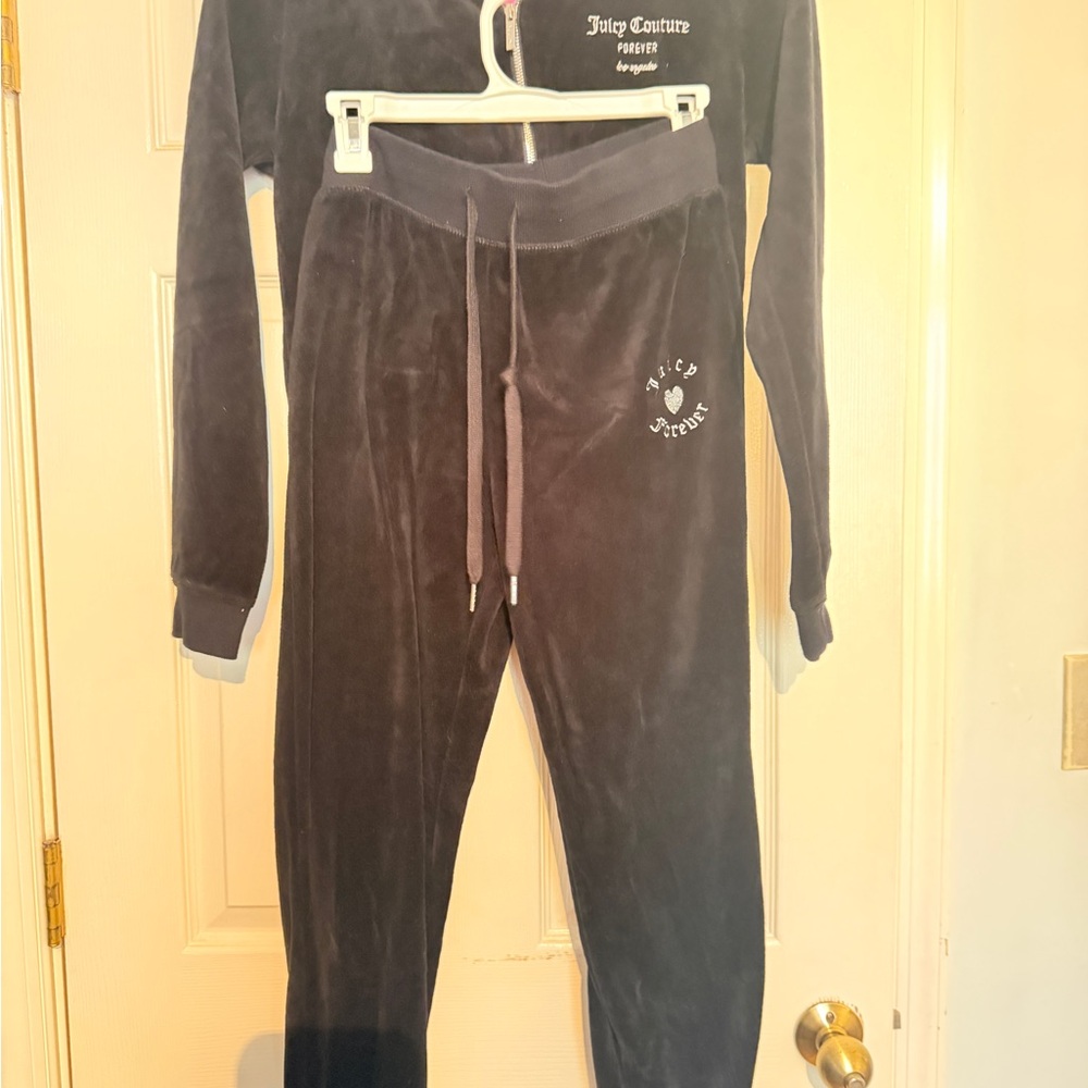 Juicy Couture Y2K Velour‎ track suit Joggers black sz S/M